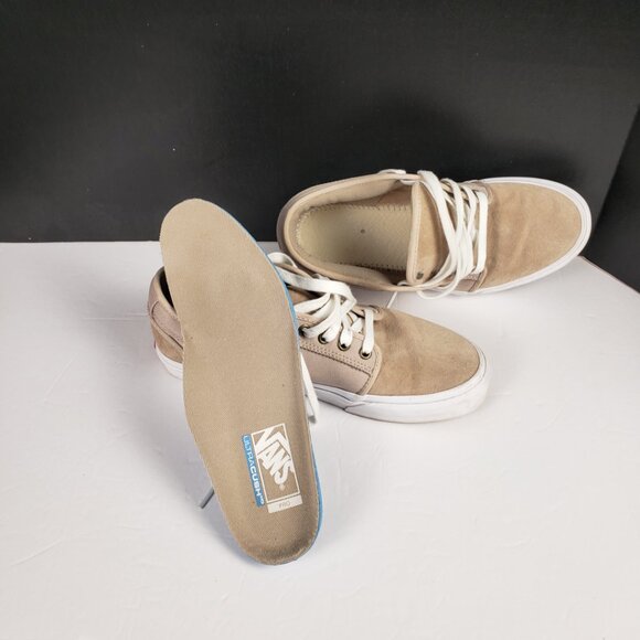VANS Men Sz 8 Tan Skateboard Pro Padded Canvas Brushed Suede Shoe Sneaker Women - Picture 5 of 16